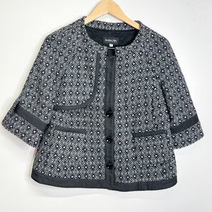 Patrizia Pepe Designer Tweed Black/Gray Jacket/Blazer Made in Italy Size 12